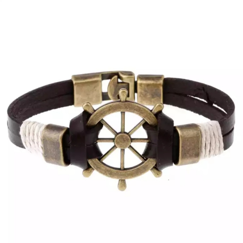 Mens Womens Multilayer Leather Bracelet Wristband